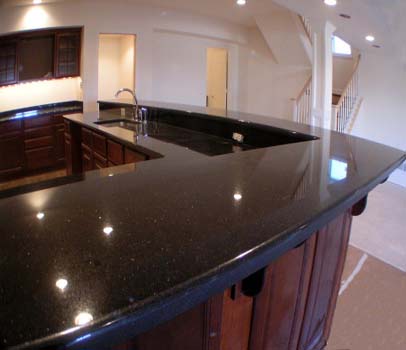 Black Galaxy Granite Kitchen Worktop